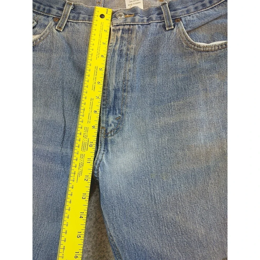 Levis 505 Regular Fit Jeans Mens 38x29 Light Wash Blue Straight Leg Denim Cotton